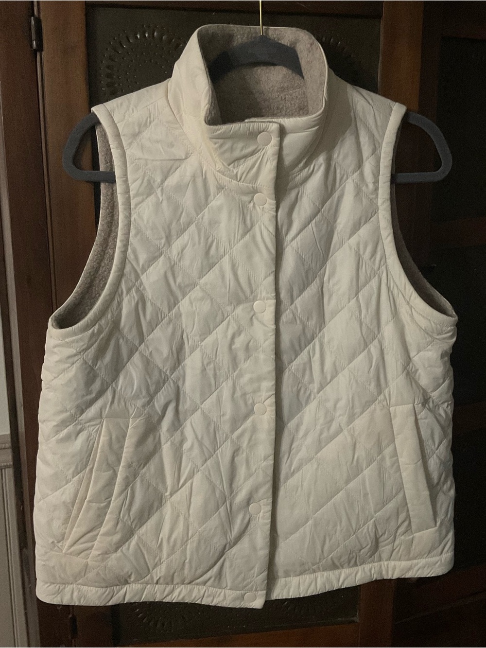 Eileen Fisher Quilted Nylon Reversible Wool Blend Vest XS